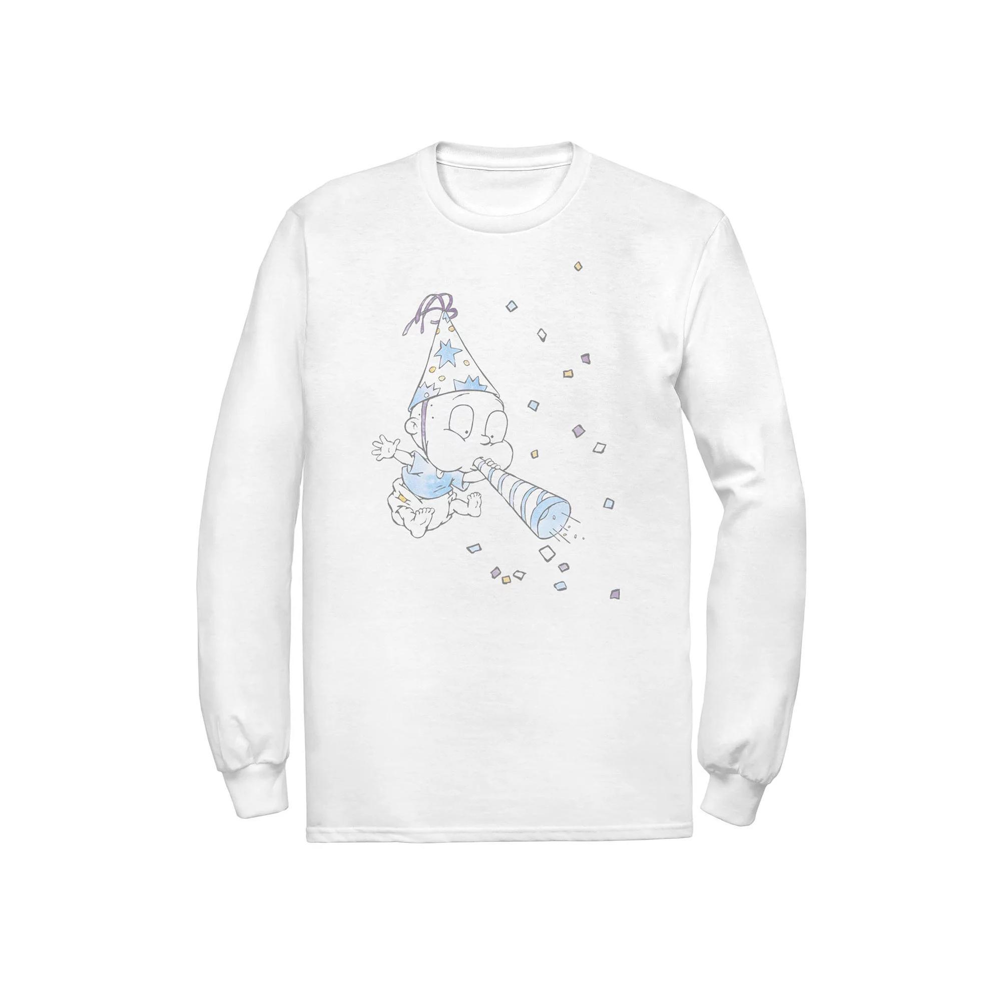 Men's Rugrats Tommy Birthday Watercolor Long Sleeve Tee, Size: 3XL, White Product Image