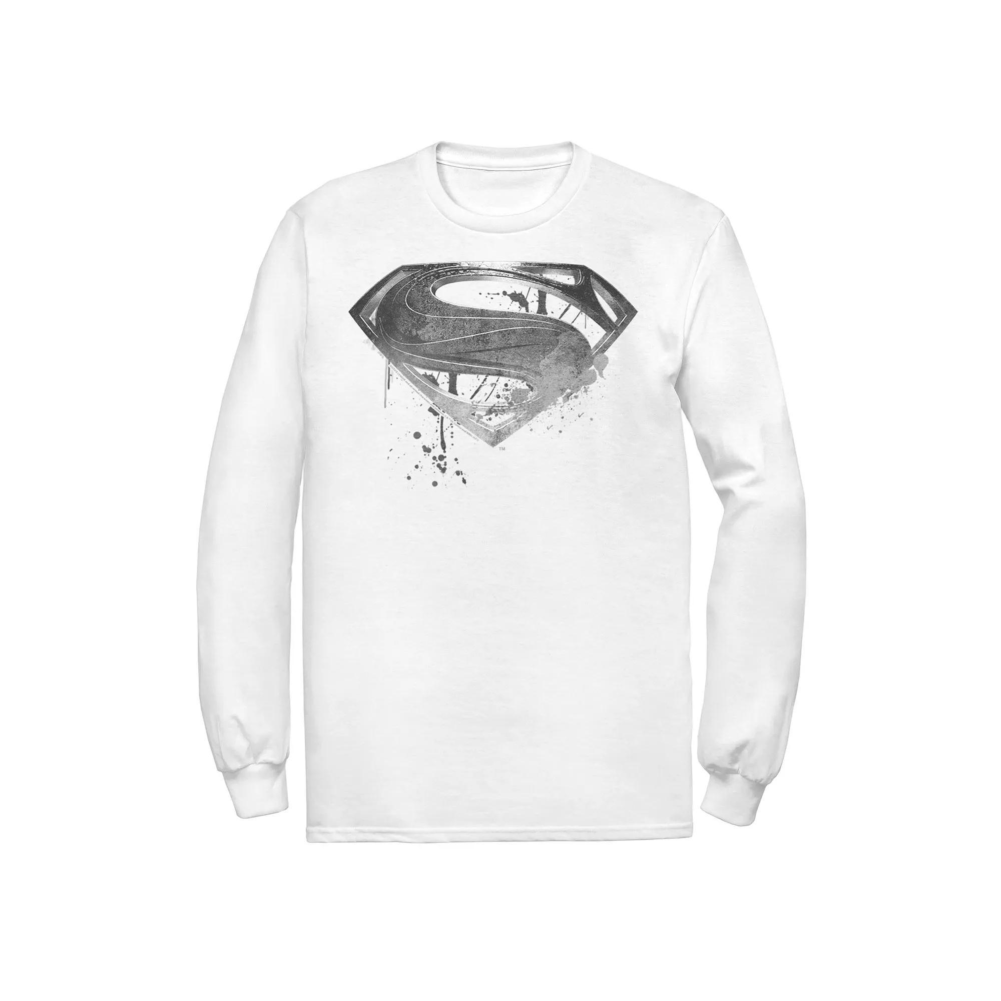 Men's DC Comics Superman Monochrome Logo Tee, Size: Small, White Product Image