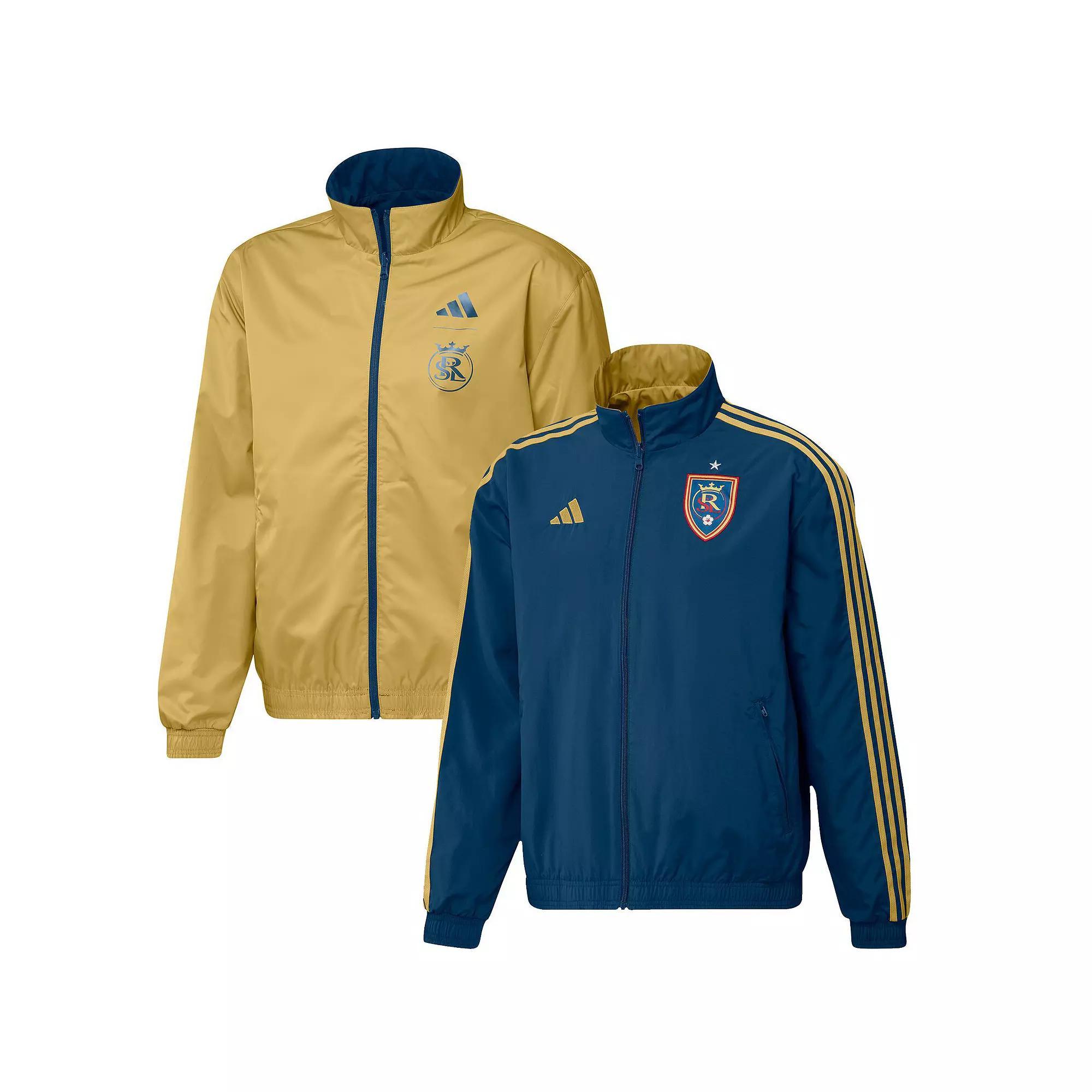 Mens adidas Black/White Minnesota United FC 2023 On-Field Anthem Full-Zip Reversible Team Jacket Product Image