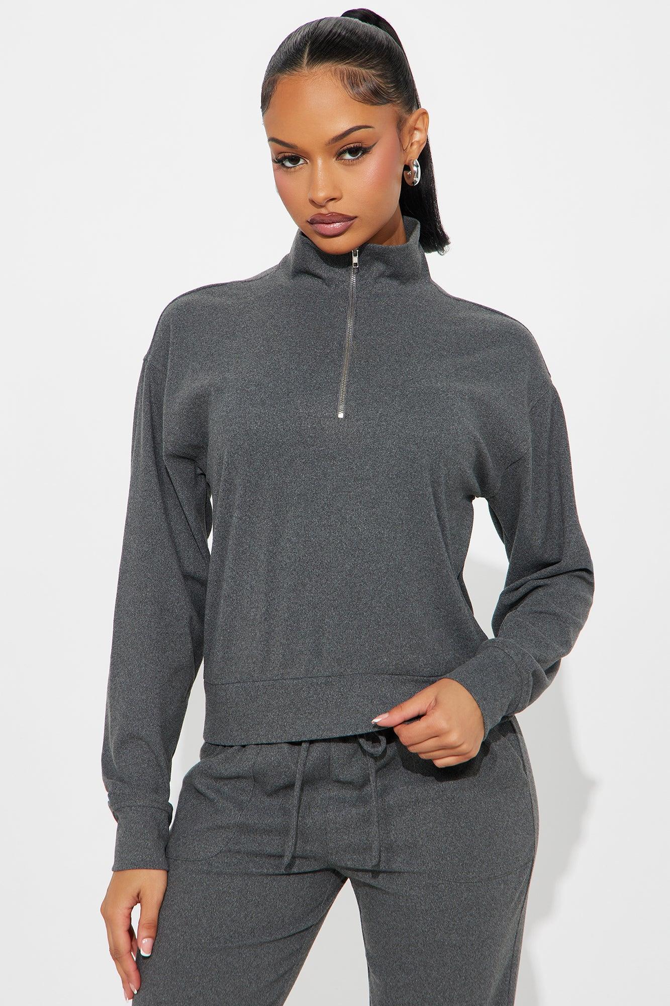 Gianna Ribbed Jogger Set - Heather Grey Product Image