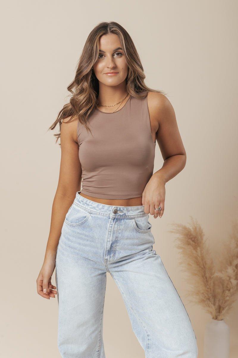 Round Neck Cropped Tank Top - FINAL SALE Female Product Image