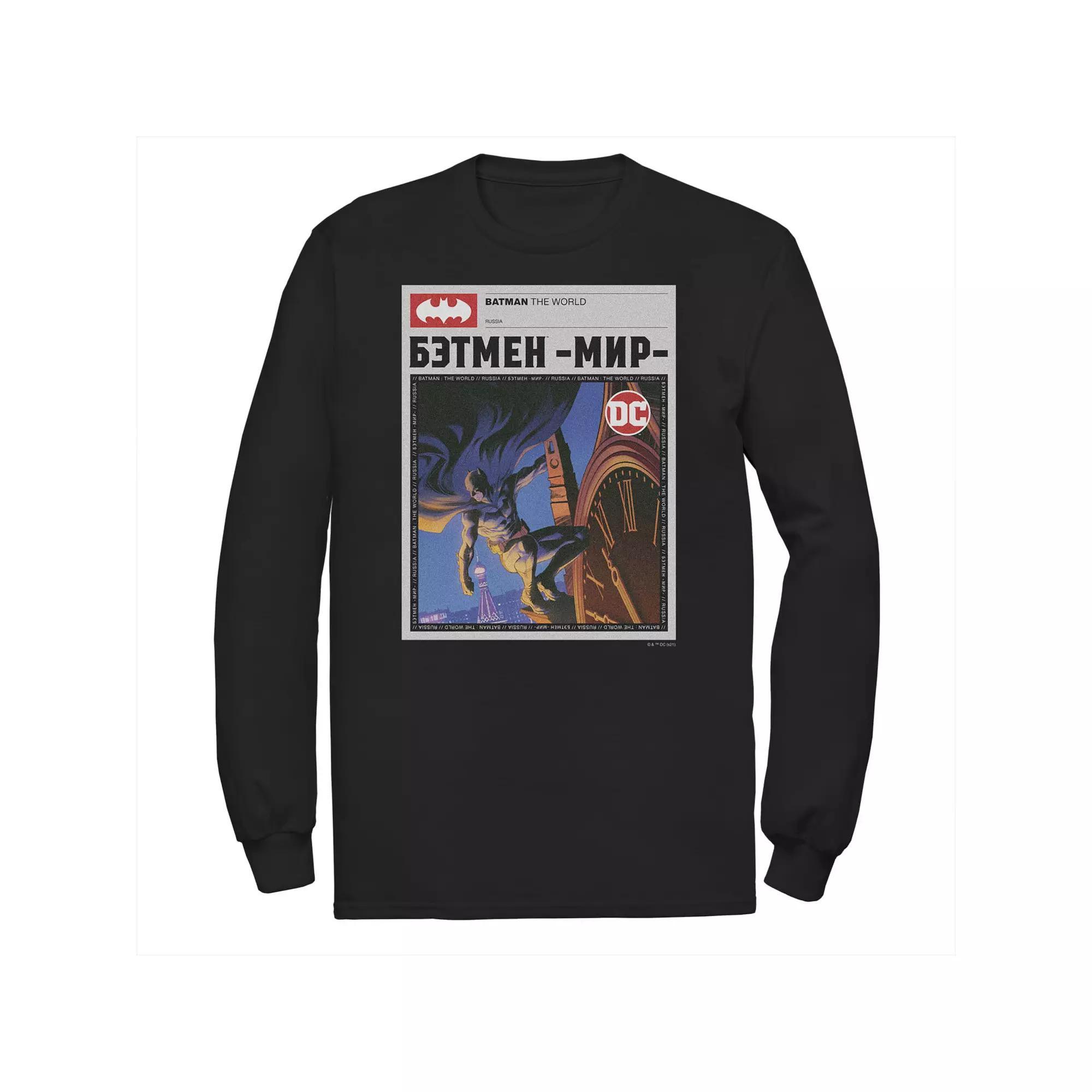 Big & Tall DC Comics Batman: The World News Poster Tee, Men's, Size: 3XL Tall, Black Product Image