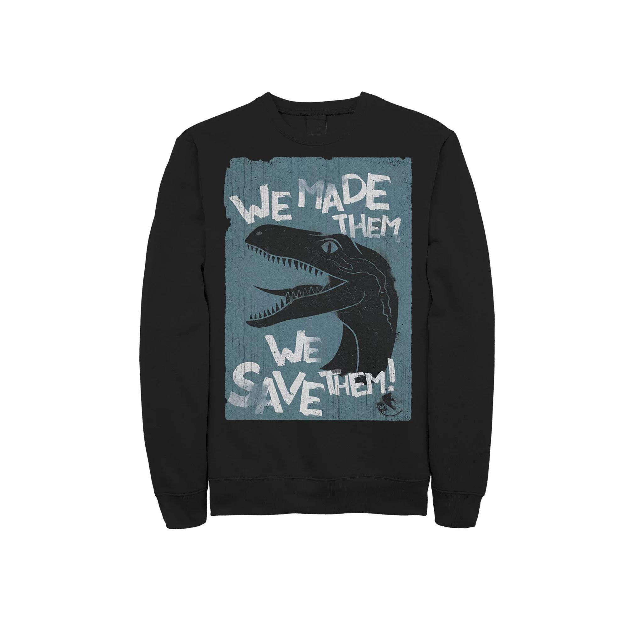 Men's Jurassic World Two We Made Them We Save Them Sweatshirt, Size: 3XL, Black Product Image