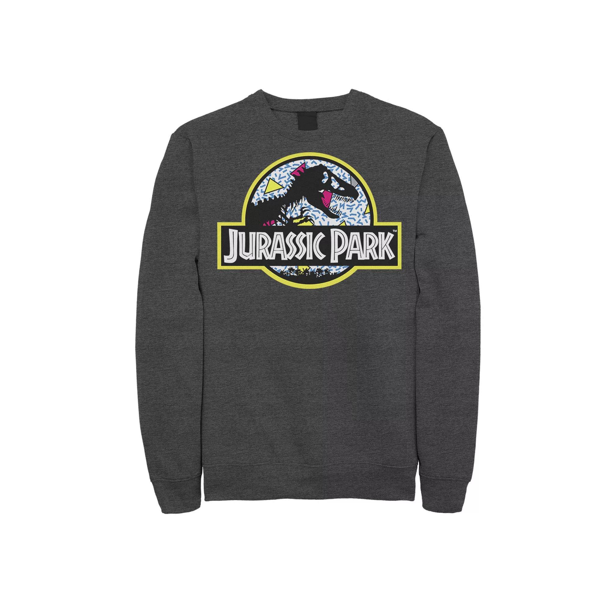 Mens Jurassic Park Blue Retro Classic Icon Sweatshirt Product Image