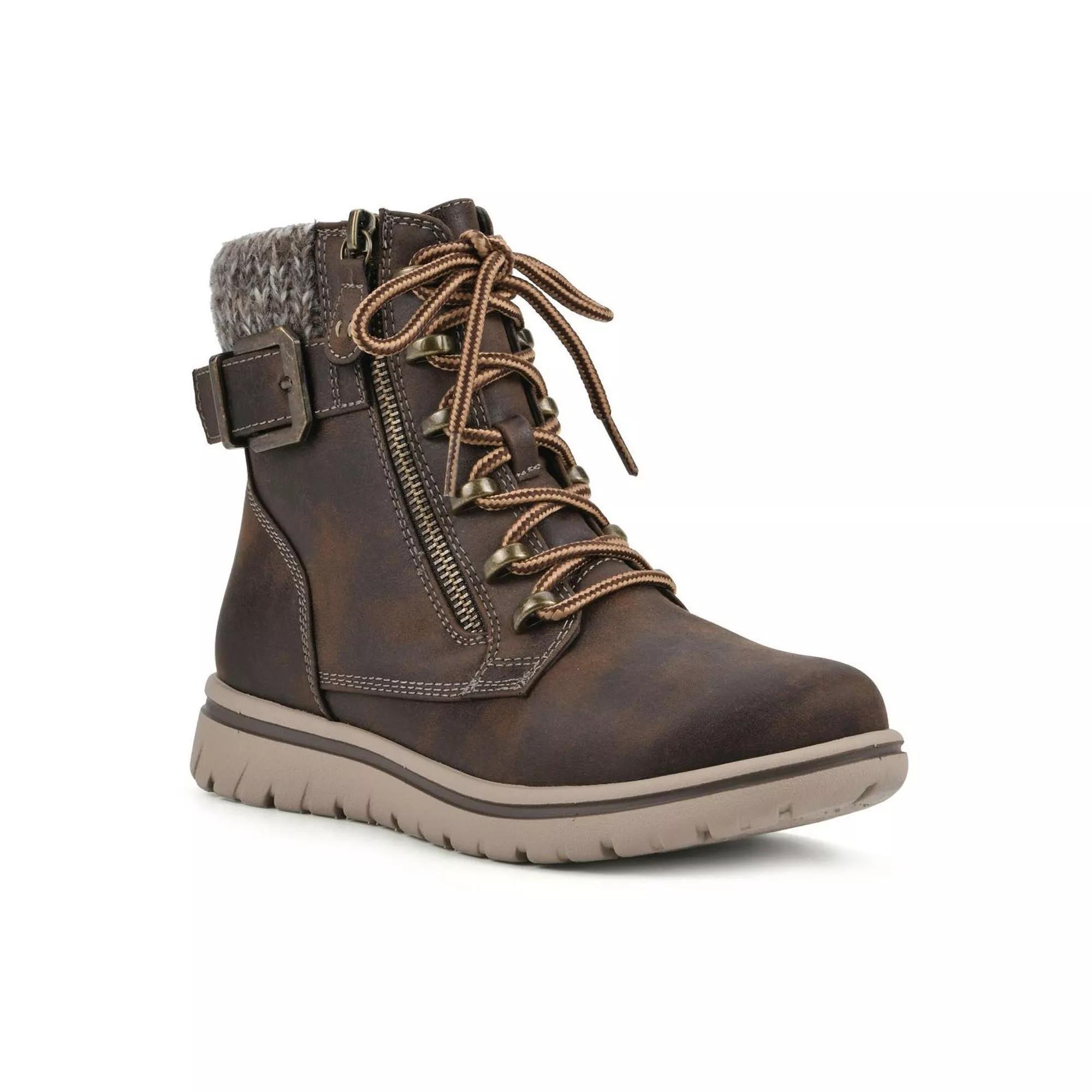Cliffs by White Mountain Hearten Women's Hiker Ankle Boots, Size: 7.5, Black Fabric Product Image