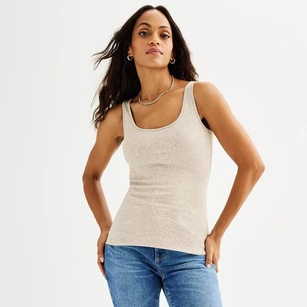 Women's Sonoma Goods For Life® Everyday Layering Tank Top, Size: XL, Oat Grey Product Image