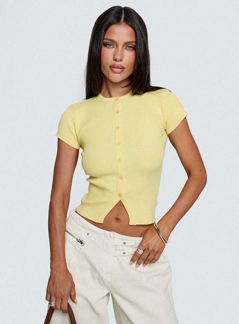 Suzu Knit Top Lemon Product Image