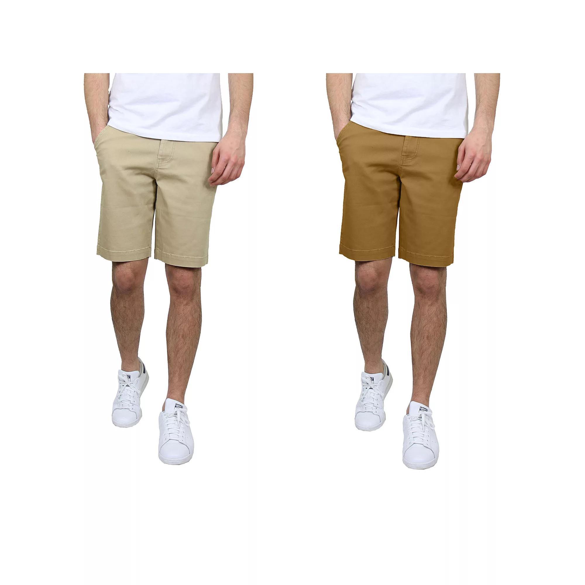 Men's Galaxy 10.5" 5-Pocket Flat-Front Slim-Fit Stretch Chino Shorts 2-Pack, Size: 40, Green Timber Product Image