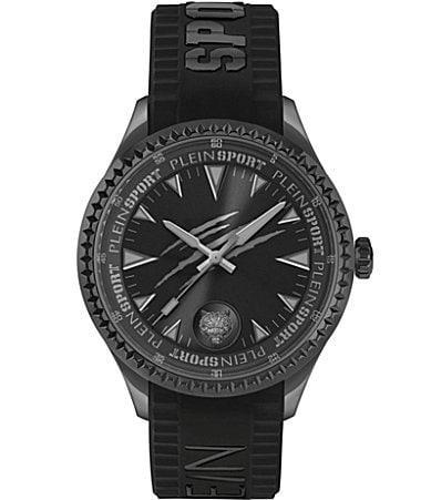 Philipp Plein Mens Lineman Analog Black Silicone Strap Gold Metal 45mm Watch Product Image