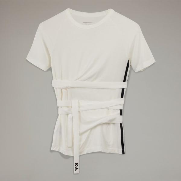 adidas Y-3 Tencel Short Sleeve Tee Core White XS Womens Product Image