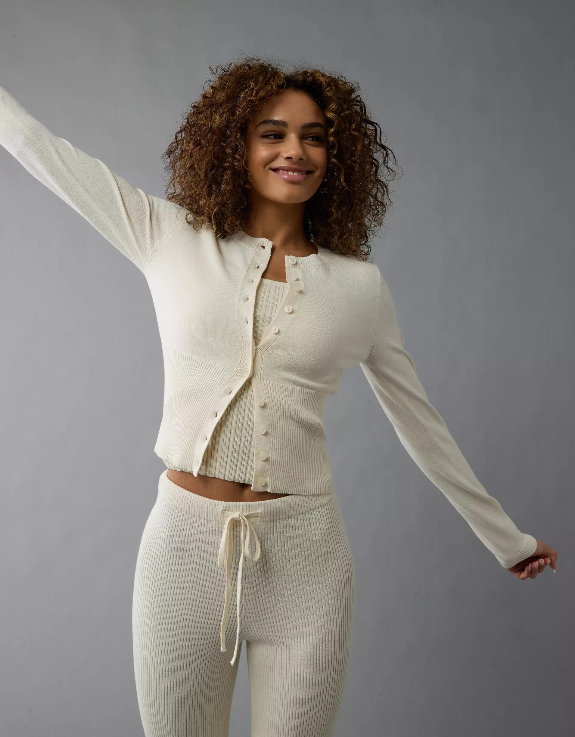 AE Fitted Crew Neck Cardigan Product Image