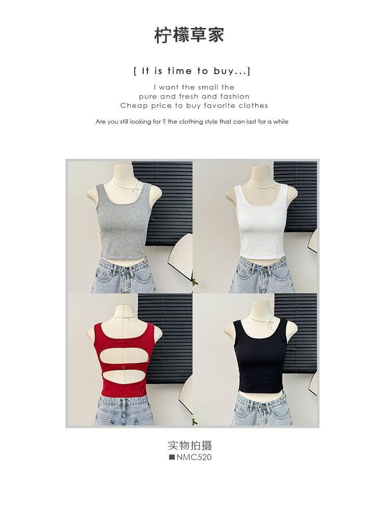 Back-Window Crop Tank Top with Pad Product Image