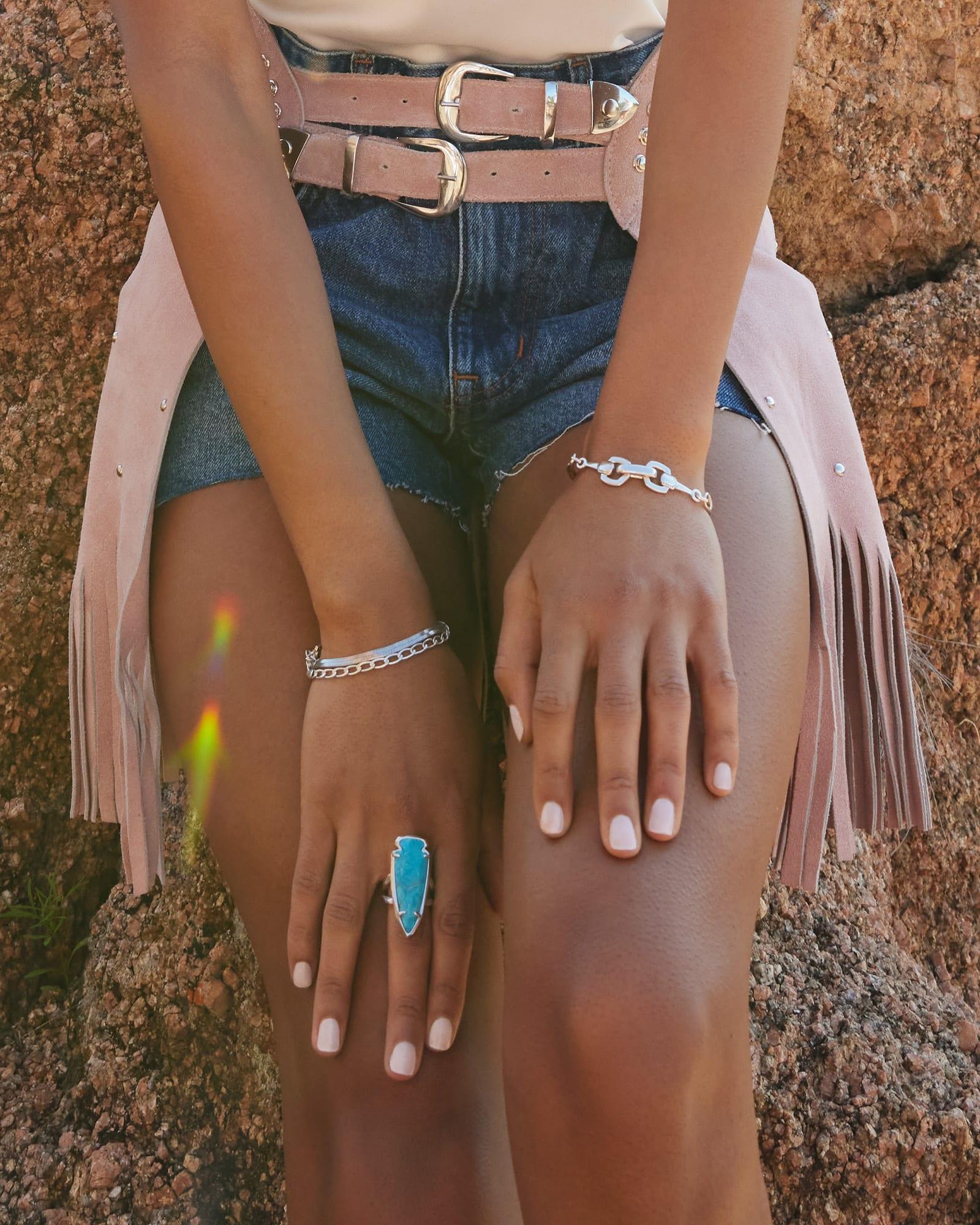 Skylar Vintage Gold Statement Ring in Orange Banded Agate Product Image