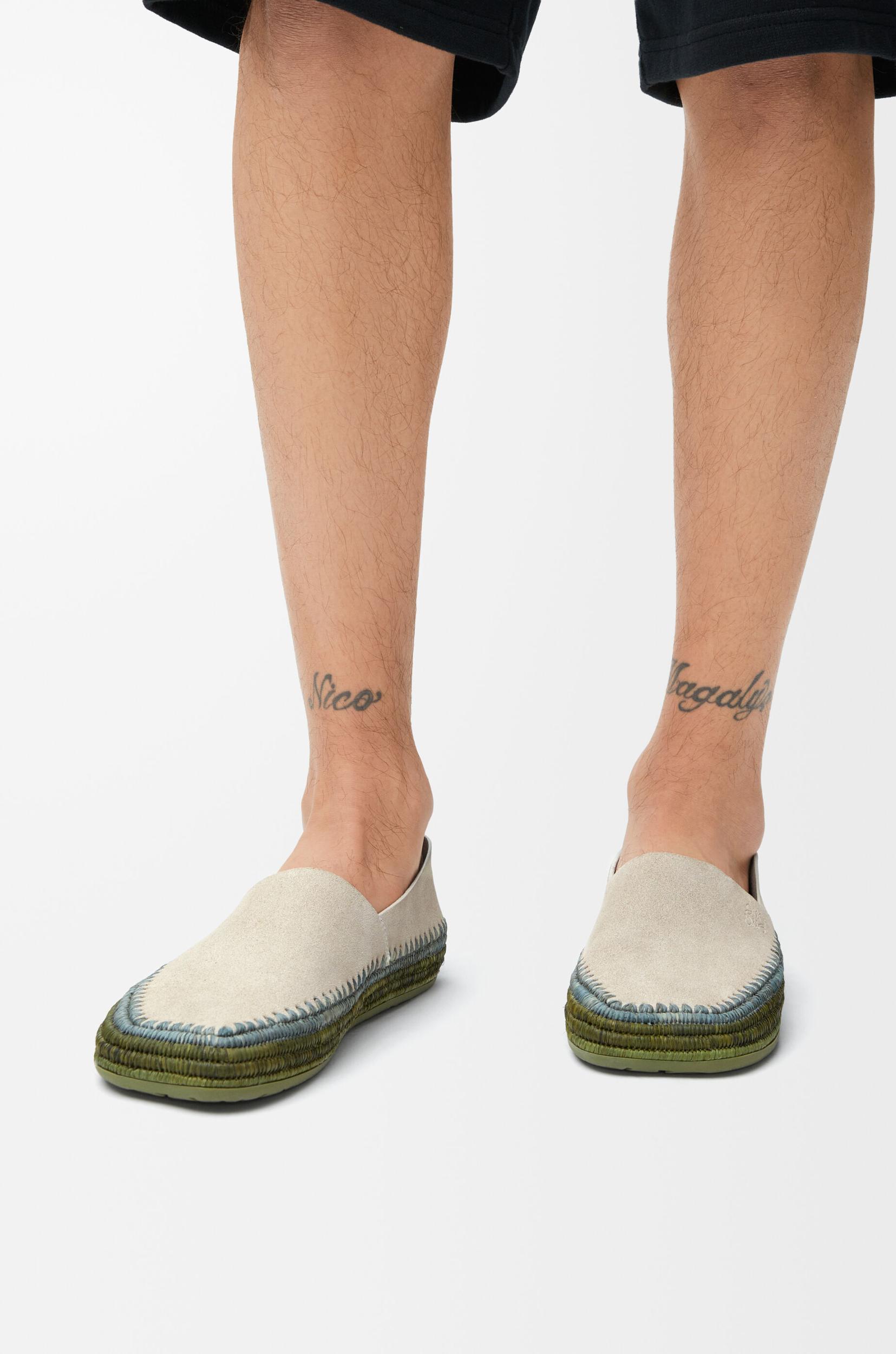 Rio slipper in suede and raffia Product Image