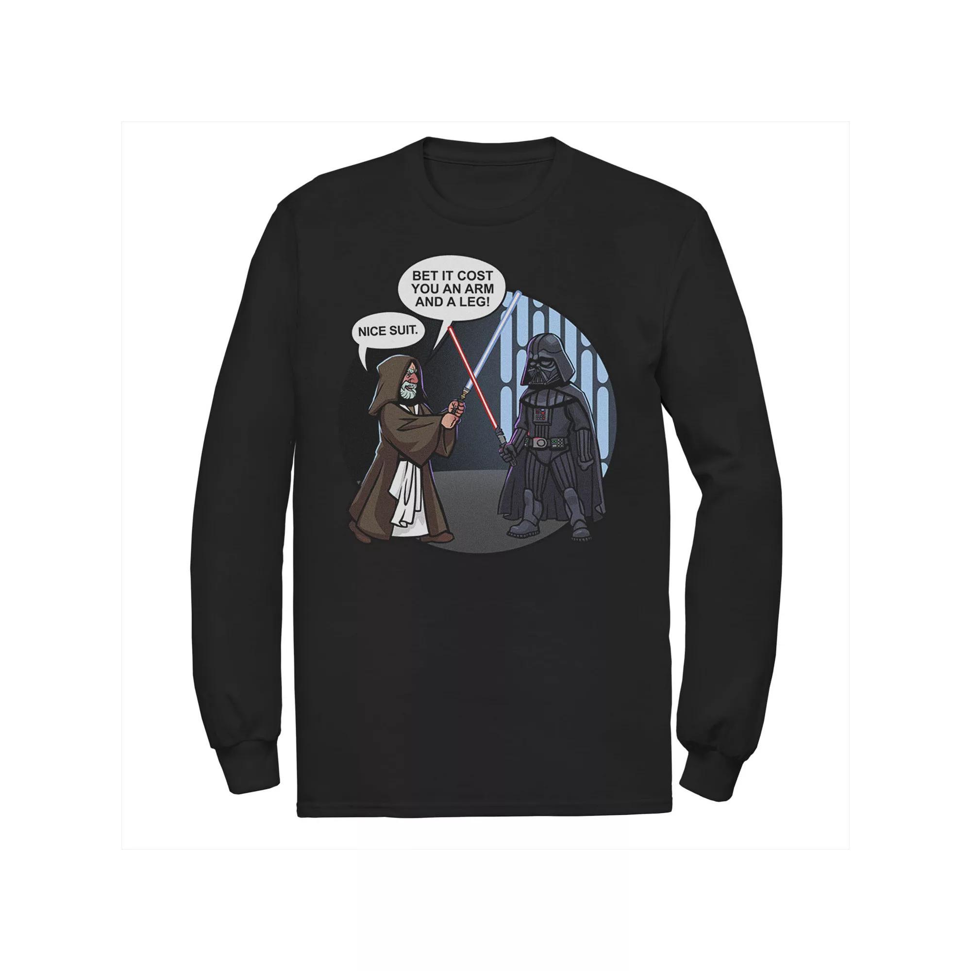 Big & Tall Star Wars Vader And Obi-Wan Nice Suit Text Long Sleeve Tee, Men's, Size: 5XB, Blue Product Image