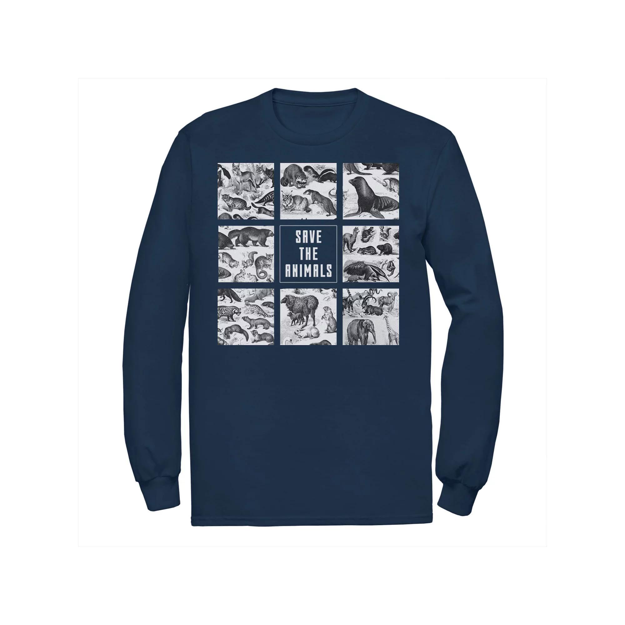 Men's Earth Day Save The Animals Box Up Tee, Size: XXL, Blue Product Image