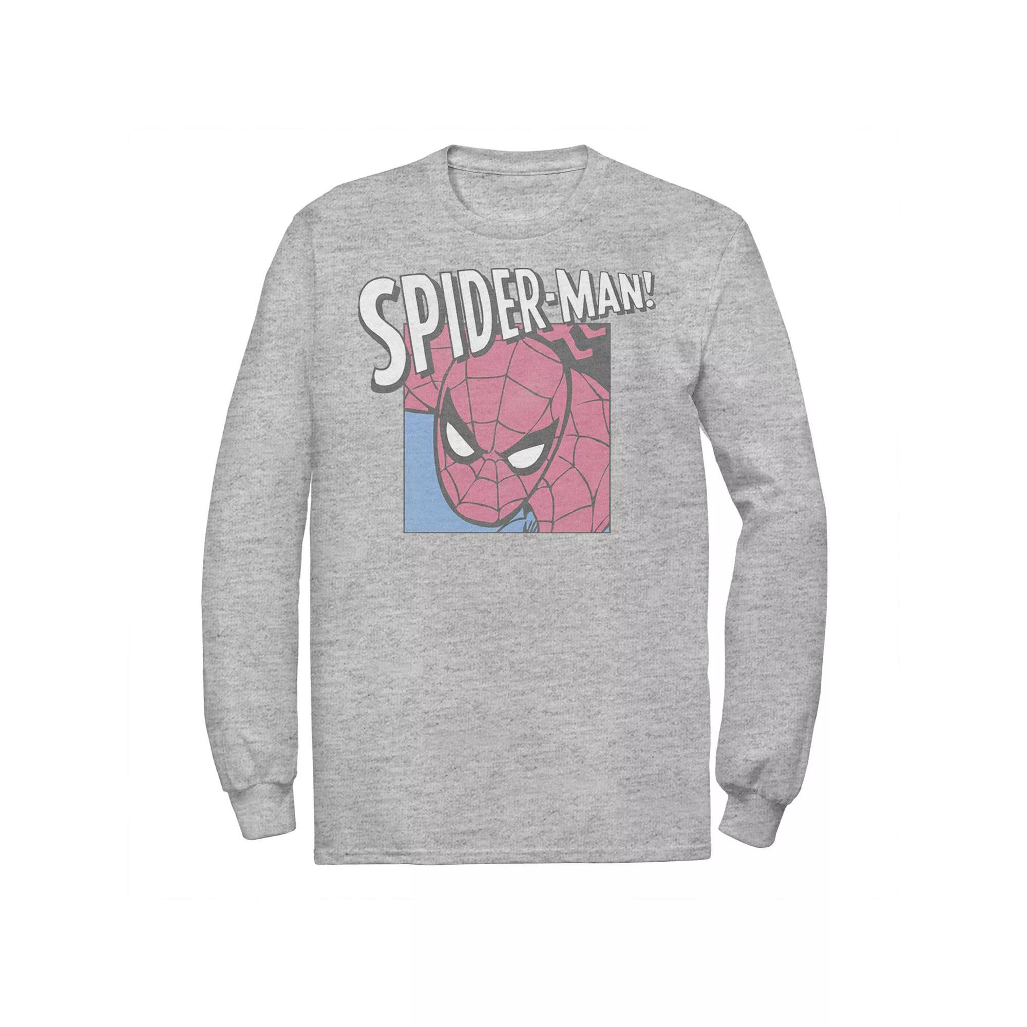 Men's Marvel Spider-Man! Graphic Tee, Size: Large, Athletic Grey Product Image