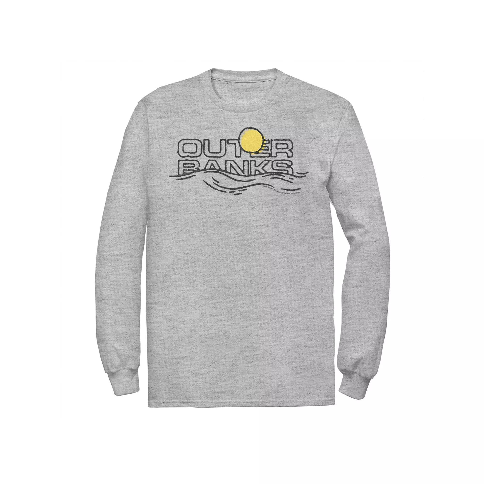 Men's Outer Banks Sunset Waves Logo Tee, Boy's, Size: Large, Athletic Grey Product Image