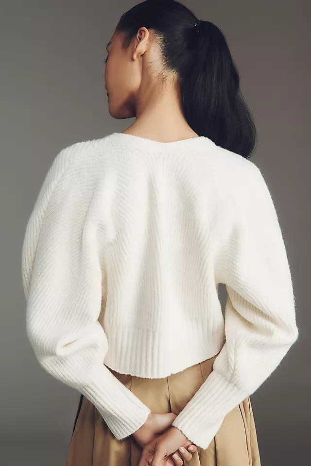 By Anthropologie Rhea Bow-Front Crop Cardigan Sweater Product Image