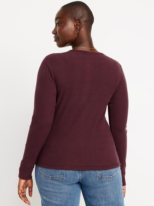 Ribbed Henley Top Product Image