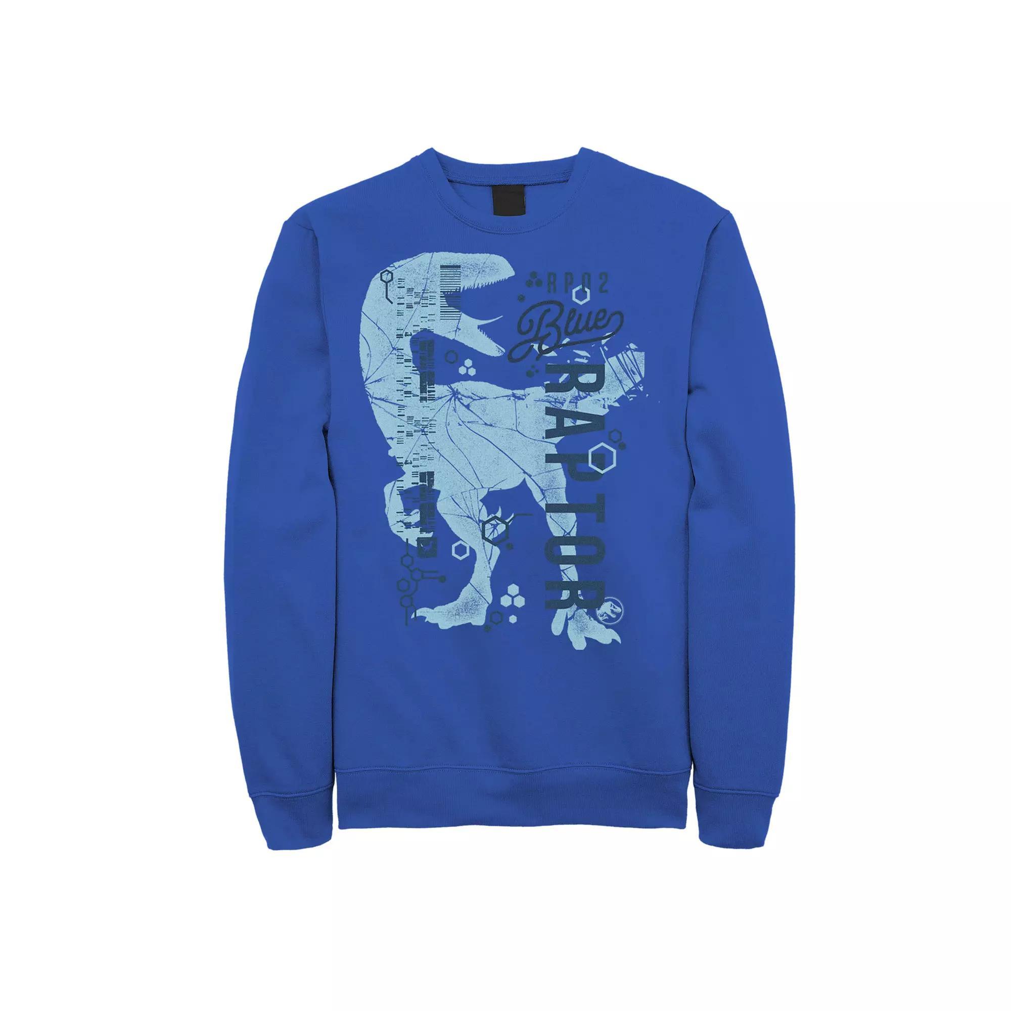Men's Jurassic World Raptor DNA Code Sweatshirt, Size: XXL, Royal Product Image