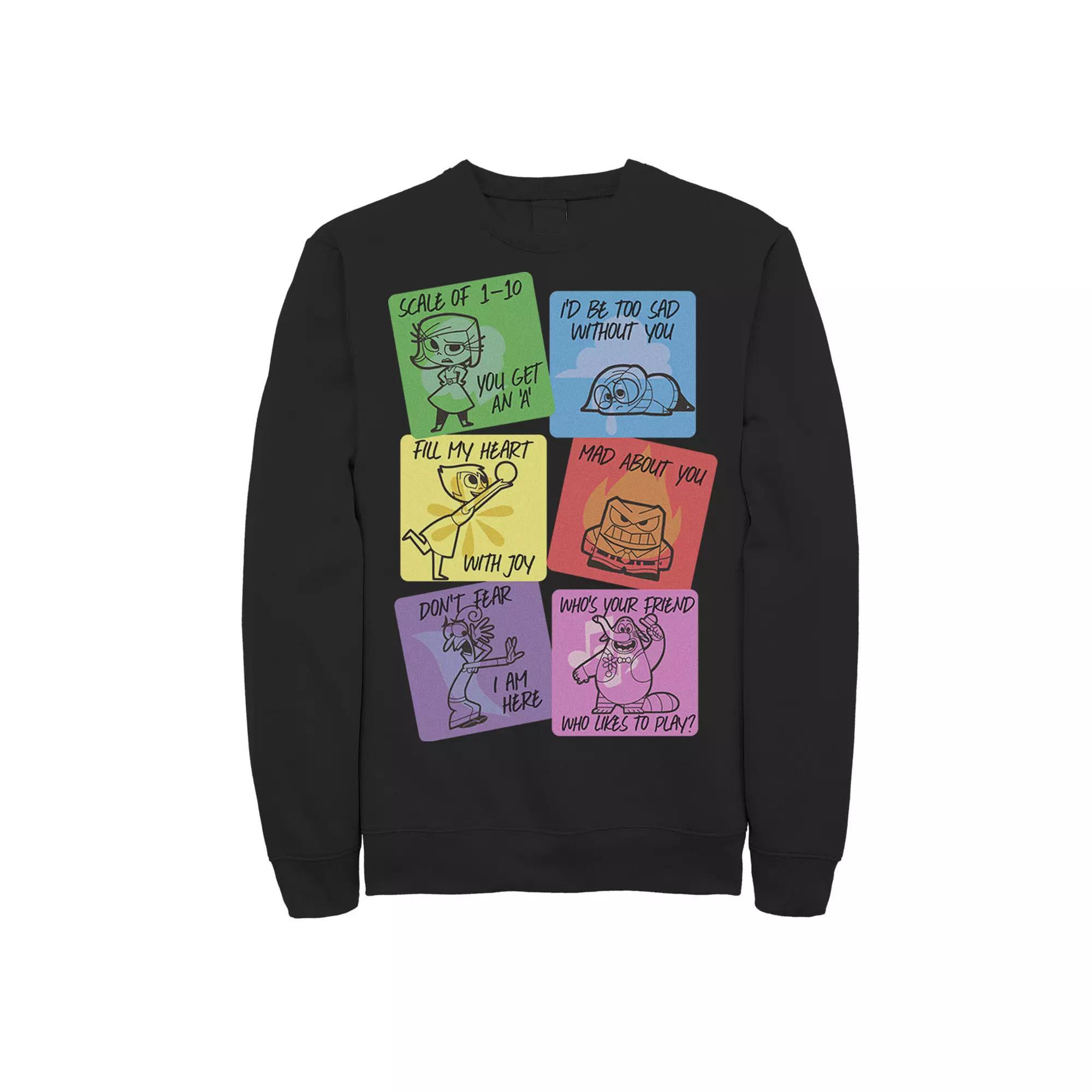 Disney / Pixar's Inside Out Men's Valentine's Cards Sweatshirt, Size: XXL, Black Product Image