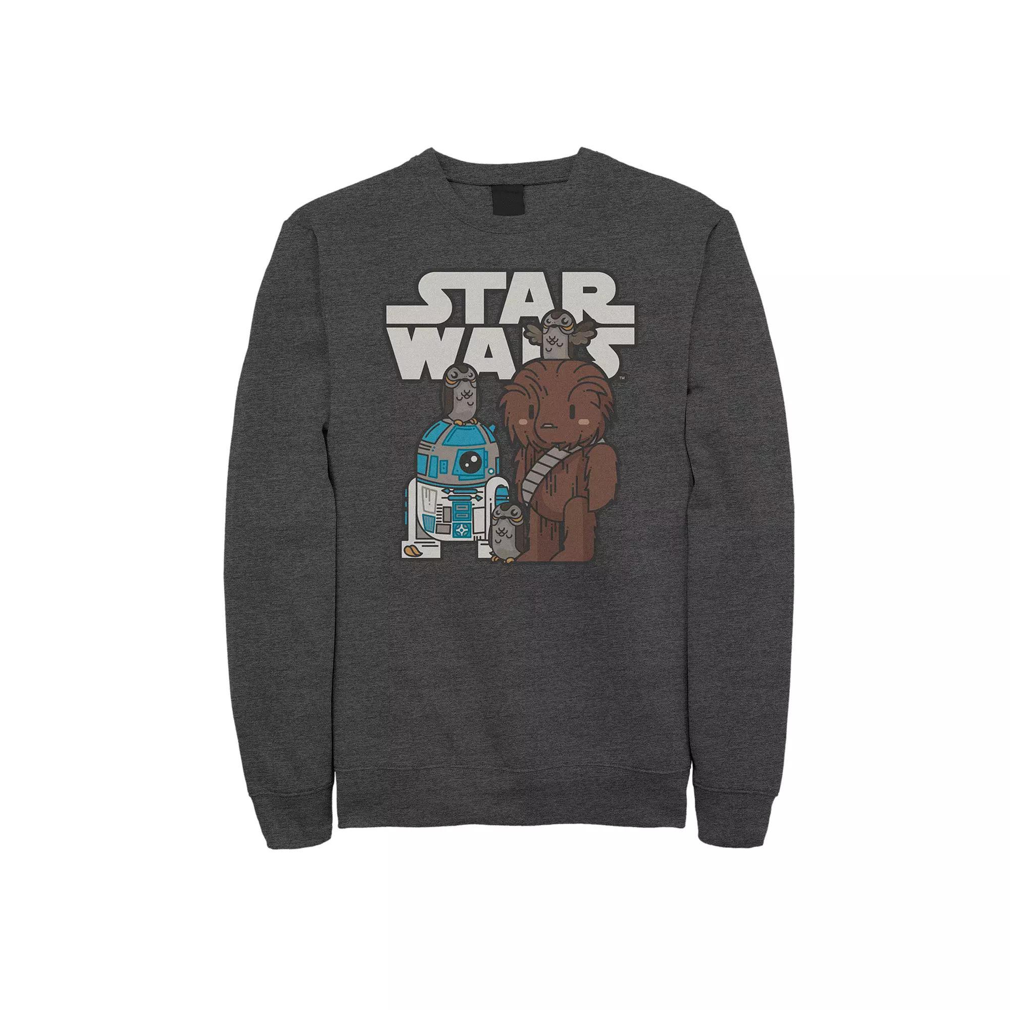 Mens Star Wars The Last Jedi Porg Gang Sweatshirt Grey Heather Product Image