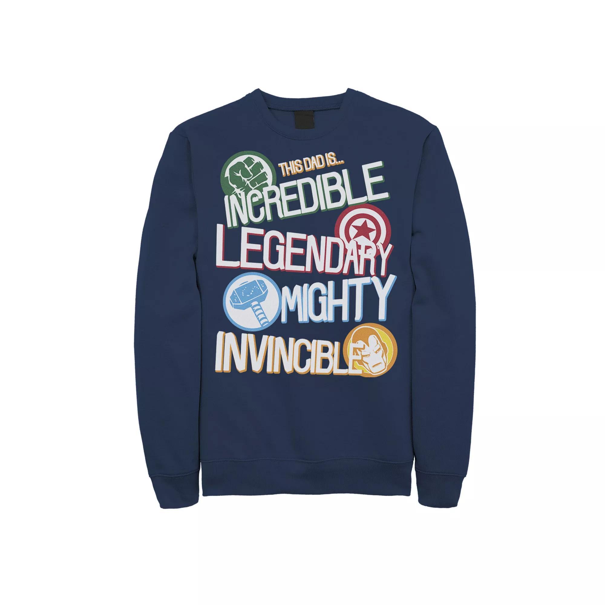 Mens Marvel Avengers Fathers Day Sweatshirt Blue Product Image