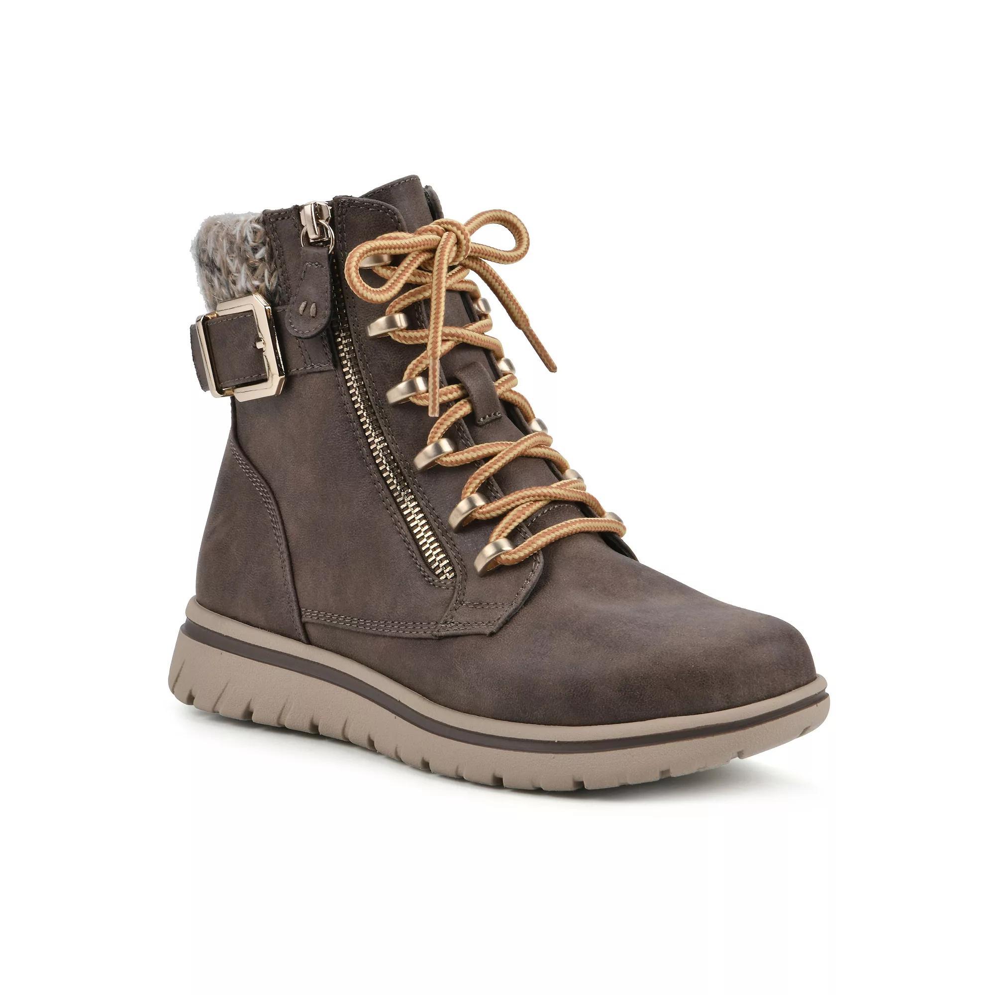 Cliffs by White Mountain Hearten Women's Hiker Ankle Boots, Size: 11 Wide, Grey Fabric Product Image