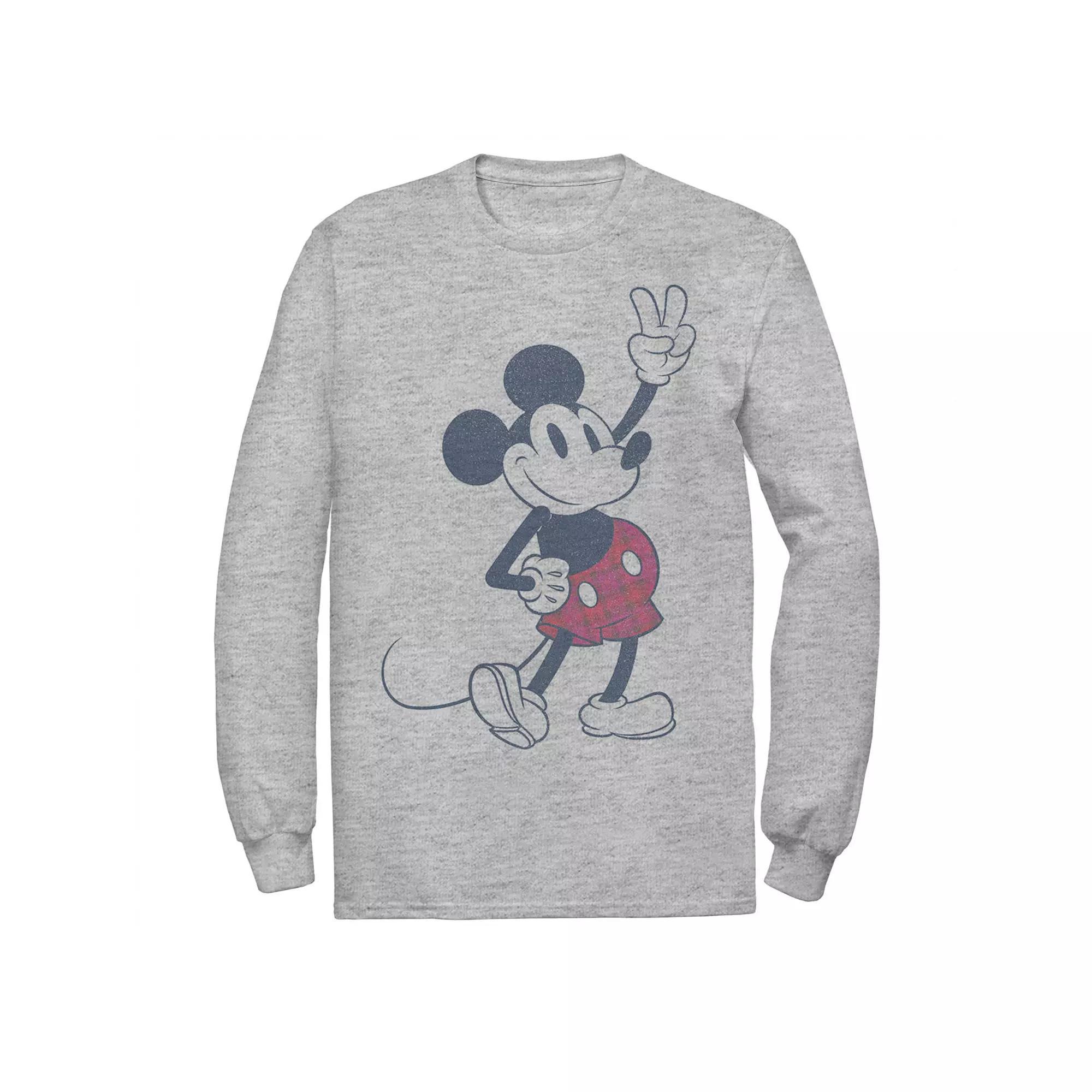 Disney's Mickey & Friends Mickey Mouse Men's Plaid Shorts Tee, Size: Medium, Athletic Grey Product Image