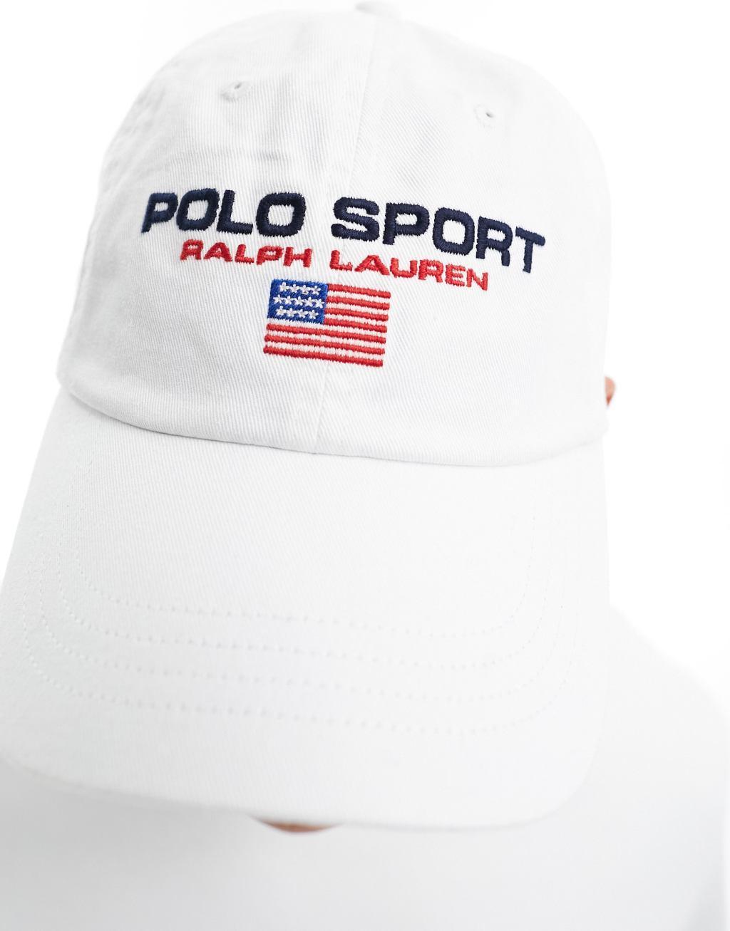 Polo Ralph Lauren Sport Capsule logo twill baseball cap in white Product Image
