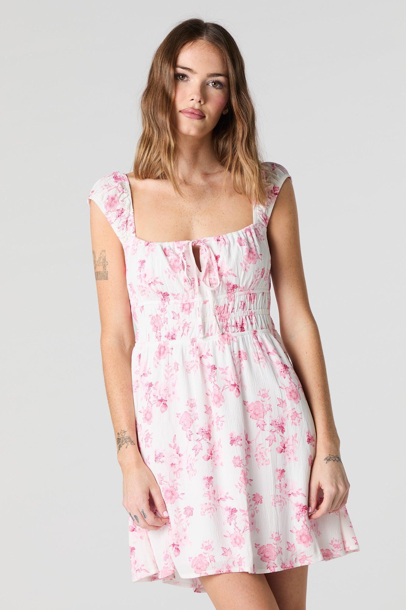 Cut-Out Back Milkmaid Mini Dress Female Product Image