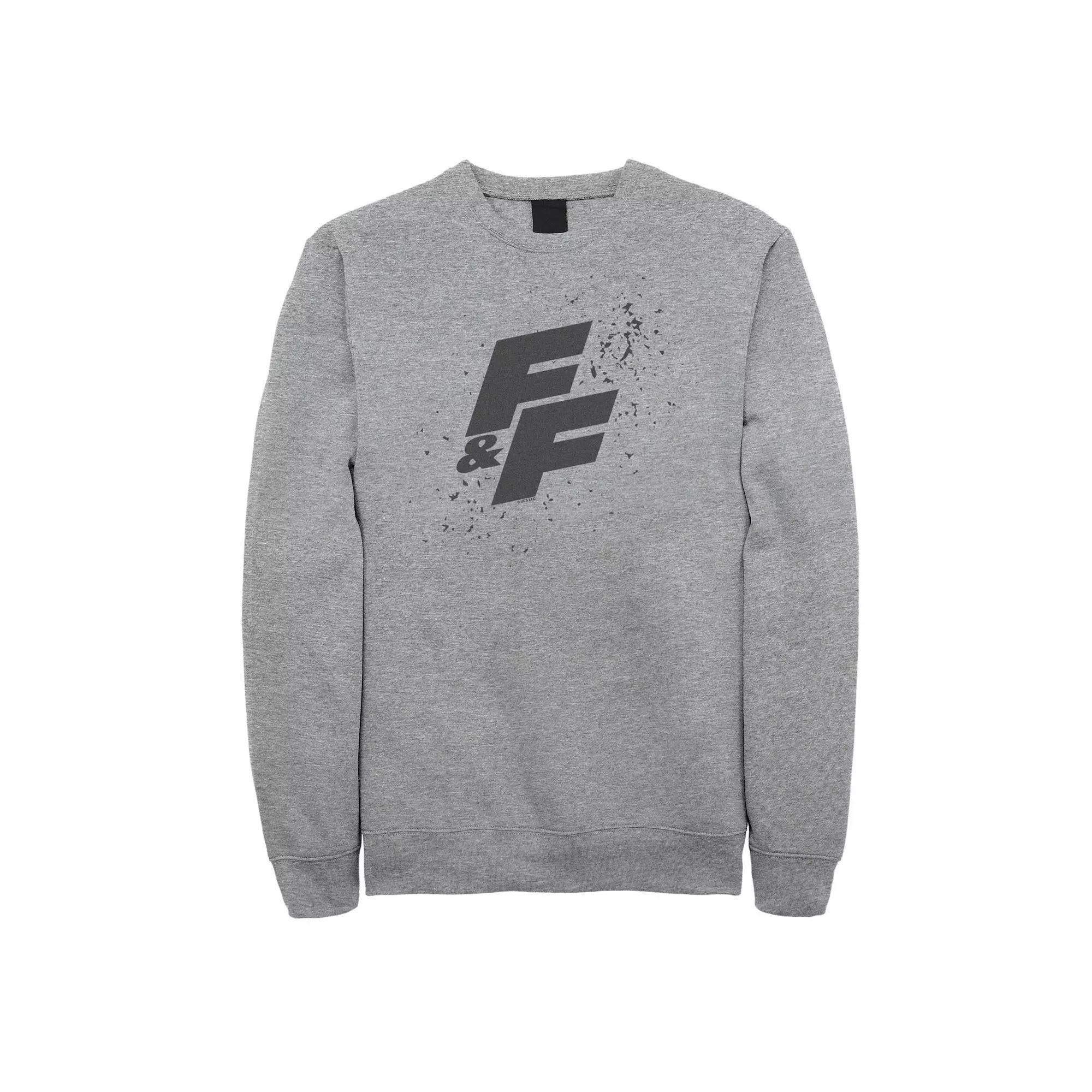 Big & Tall Fast & Furious Paint Splatter Bold Logo Fleece Sweatshirt, Men's, Size: 4XL, Athletic Grey Product Image