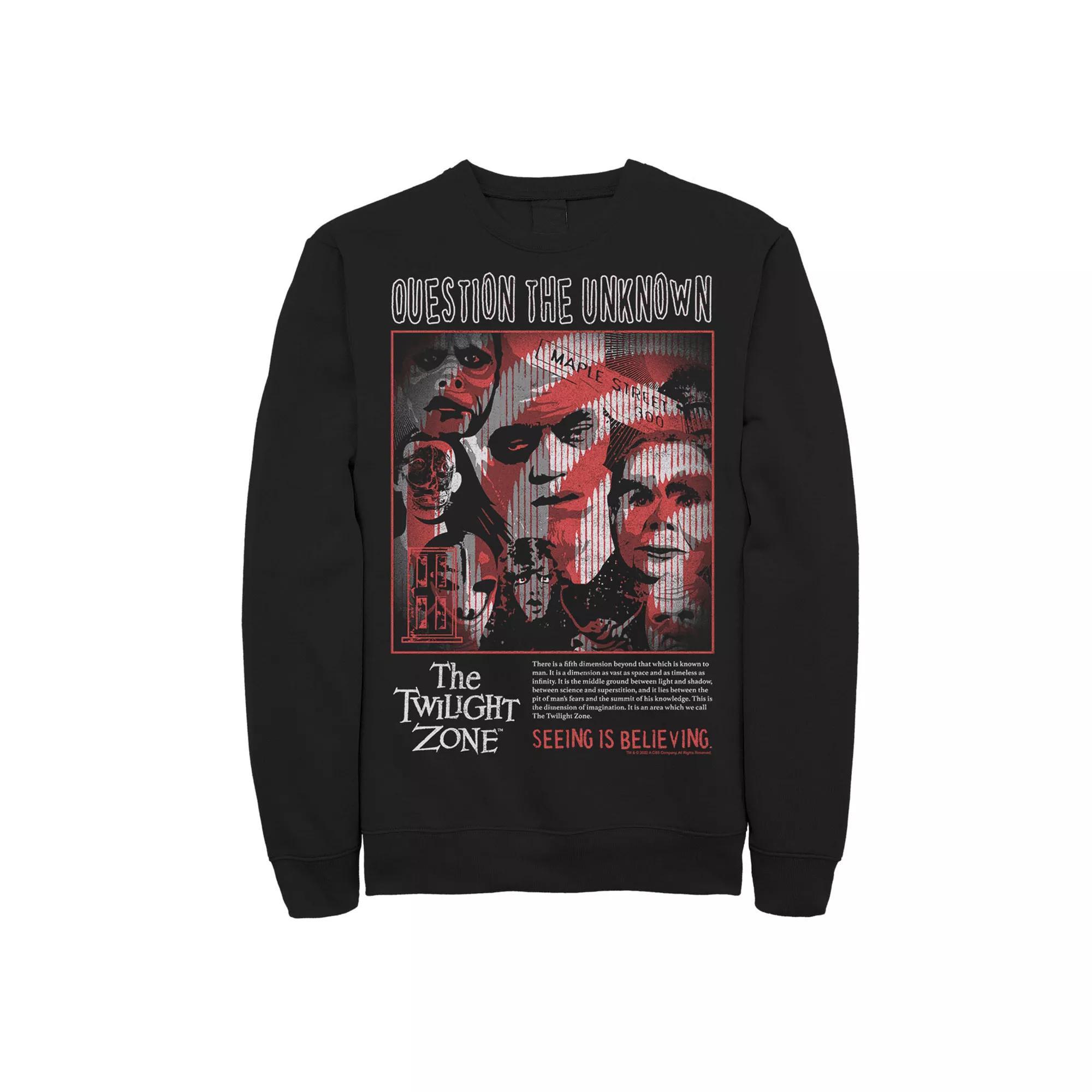 Men's The Twilight Zone Question The Unknown Sweatshirt, Size: Small, Black Product Image