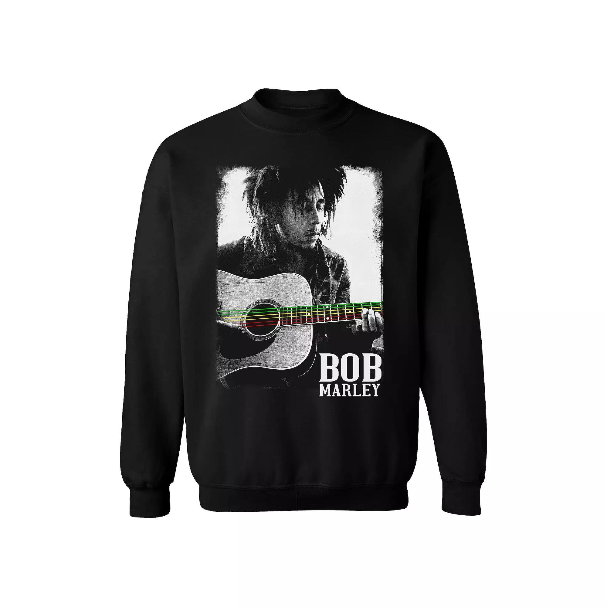 Men's Bob Marley Guitar Sweatshirt, Size: Medium, Black Product Image