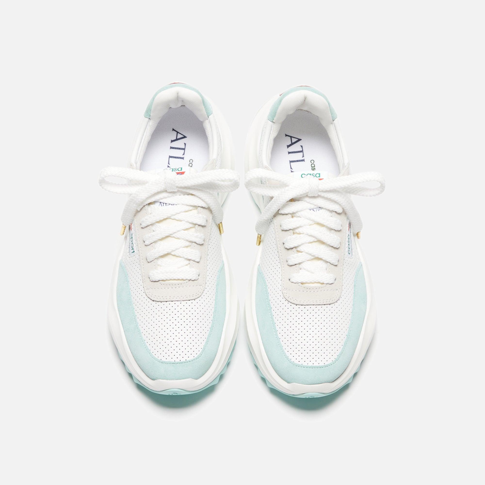 Casablanca Atlantis Leather Sneaker - White / Mint Male Product Image