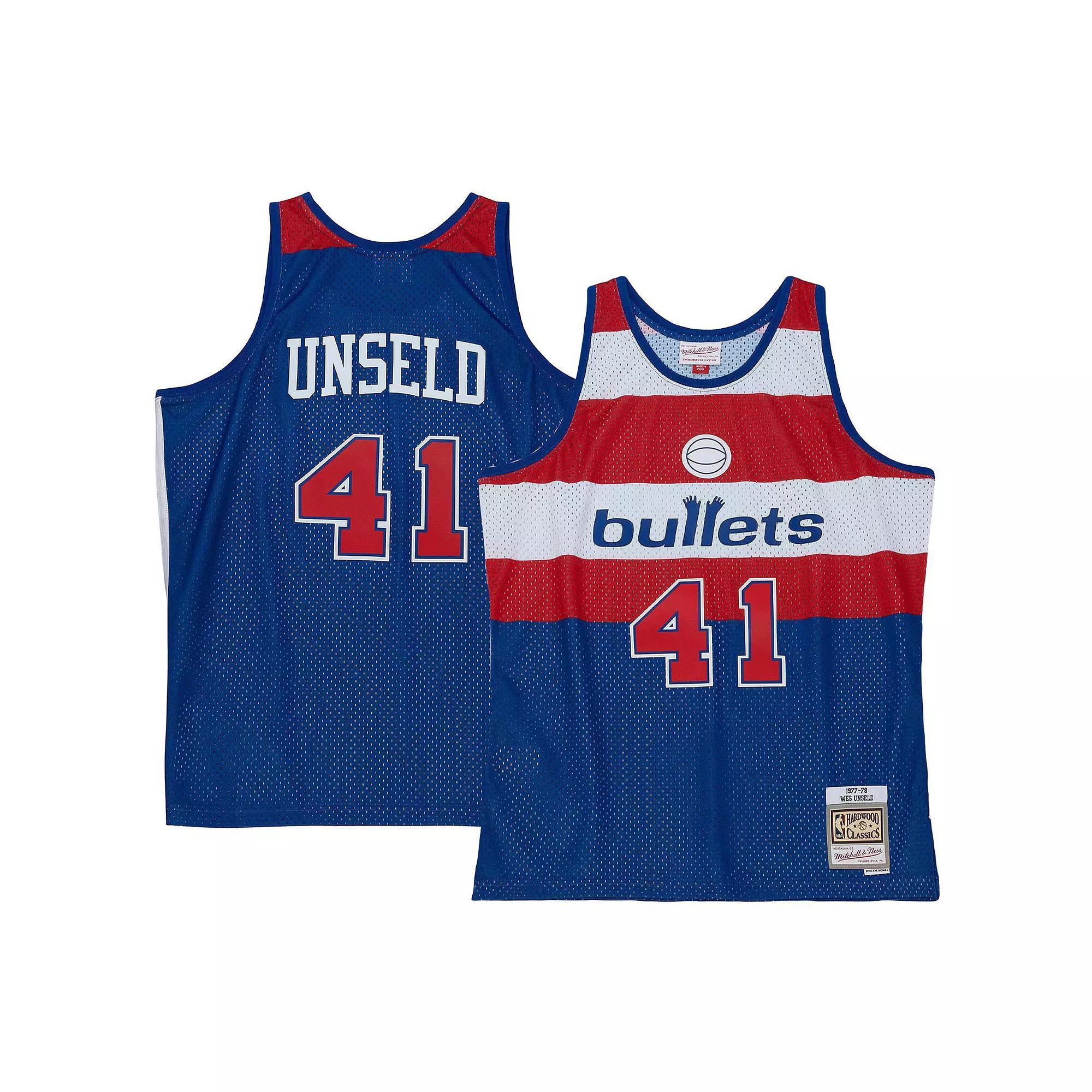 Men's Mitchell & Ness Wes Unseld Blue Washington Bullets Hardwood Classics Swingman Jersey, Size: Small, Nba Blue Product Image