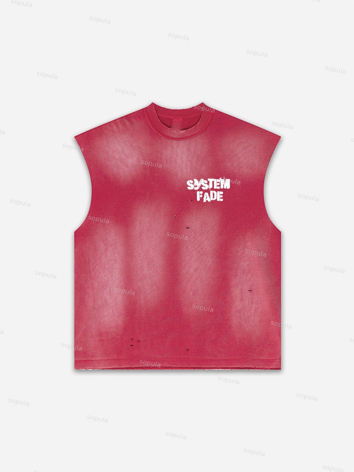 Future World Brainstorming Graphic Print Distressed Tank Top Product Image