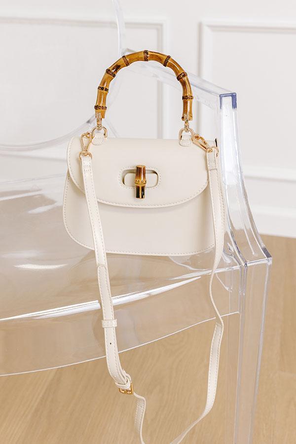 Brunch Voyage Faux Leather Purse In Cream Product Image