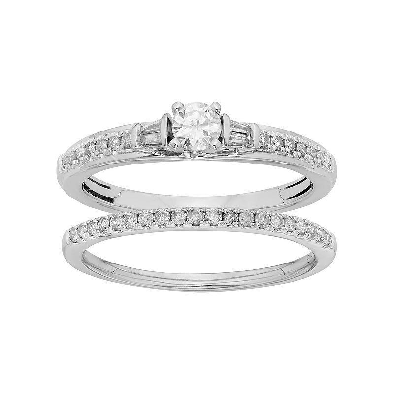 The Regal Collection Diamond Engagement Ring Set in 10k White Gold (1/2 Carat T.W.), Women's, Size: 5 Product Image