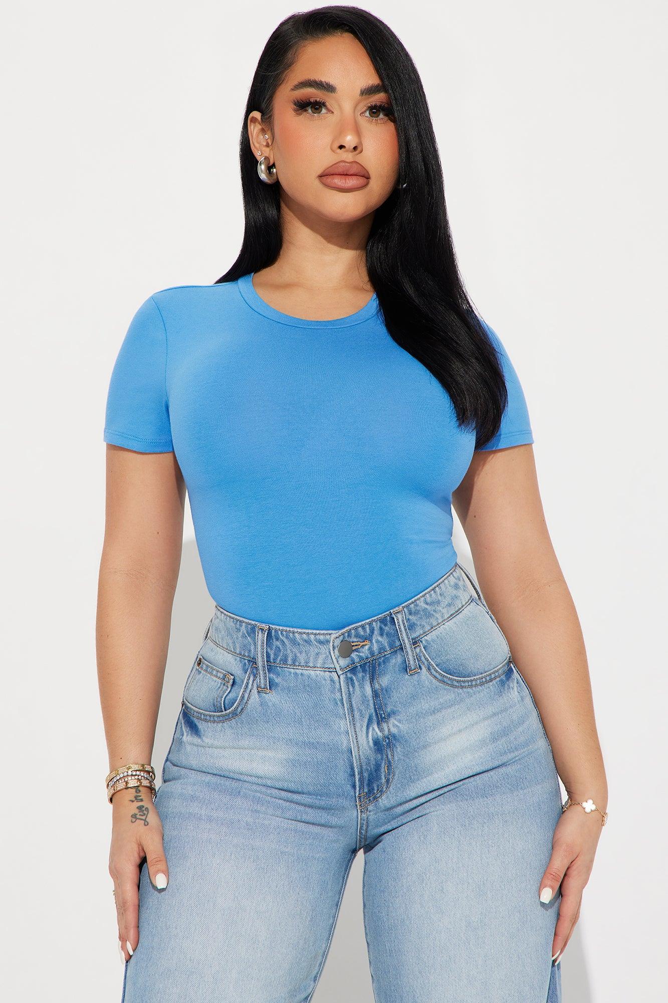 Cambria Short Sleeve Bodysuit - Blue Product Image