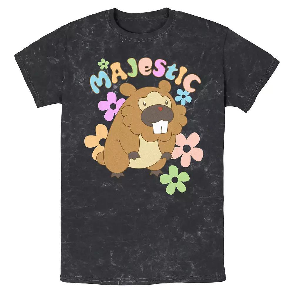 Men's Pokemon Majestic Creature Mineral Wash Graphic Tee, Size: Large, Black Product Image