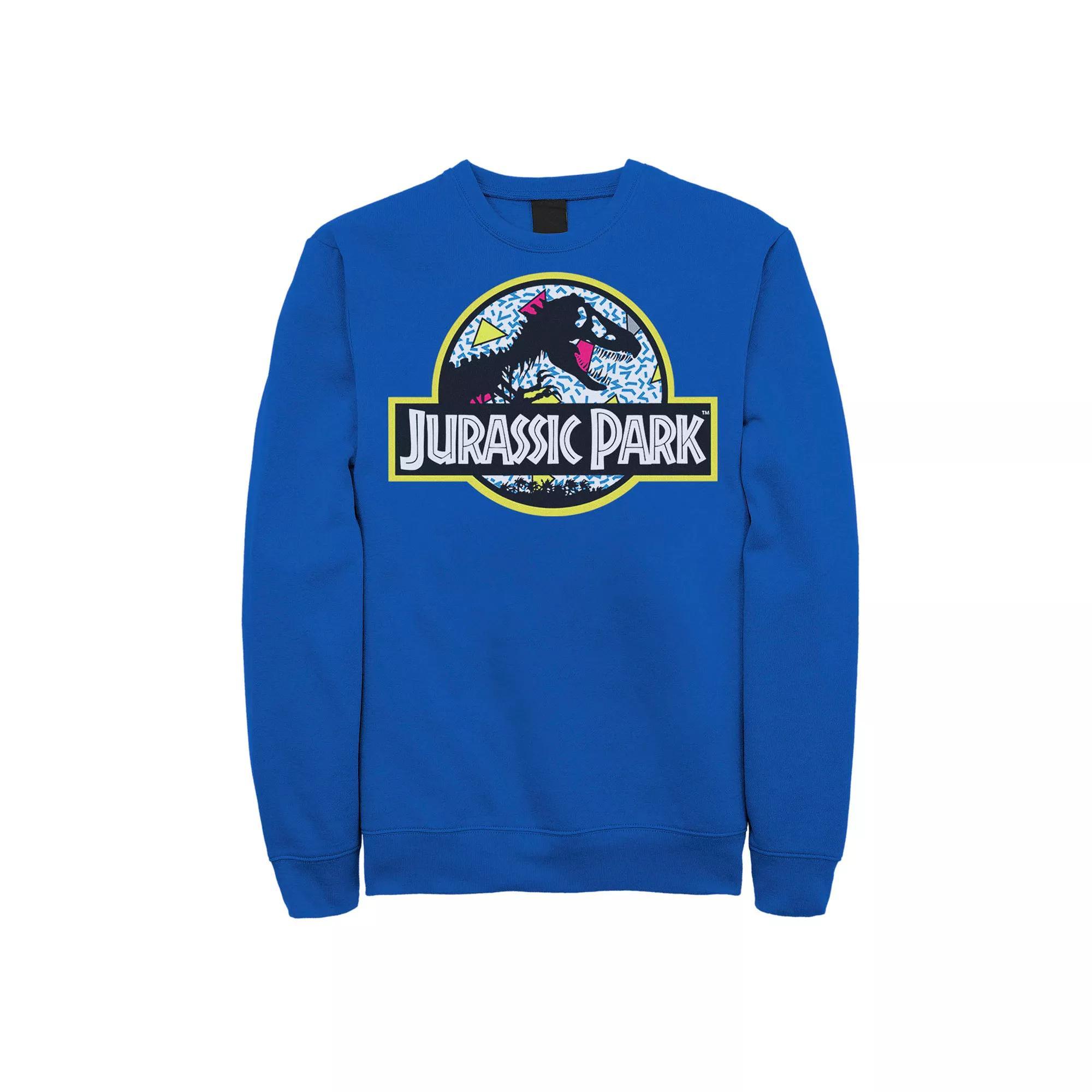 Mens Jurassic Park Blue Retro Classic Icon Sweatshirt Product Image