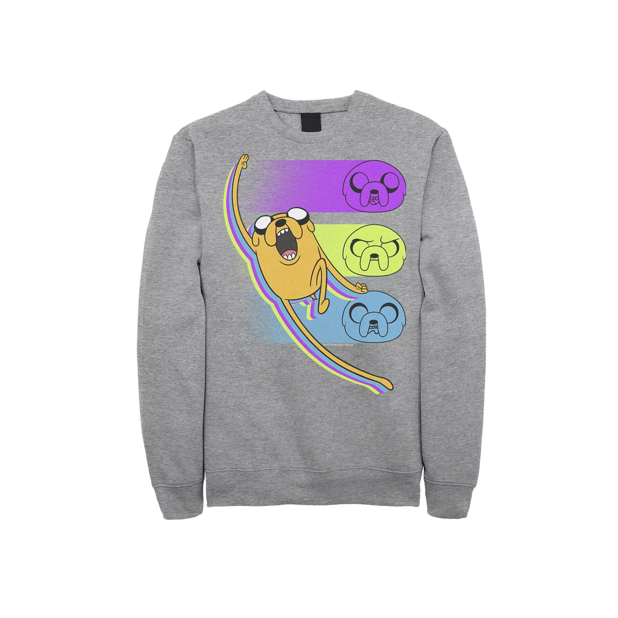 Mens Cartoon Network Adventure Time Jake Emotions Sweatshirt Athletic Grey Product Image