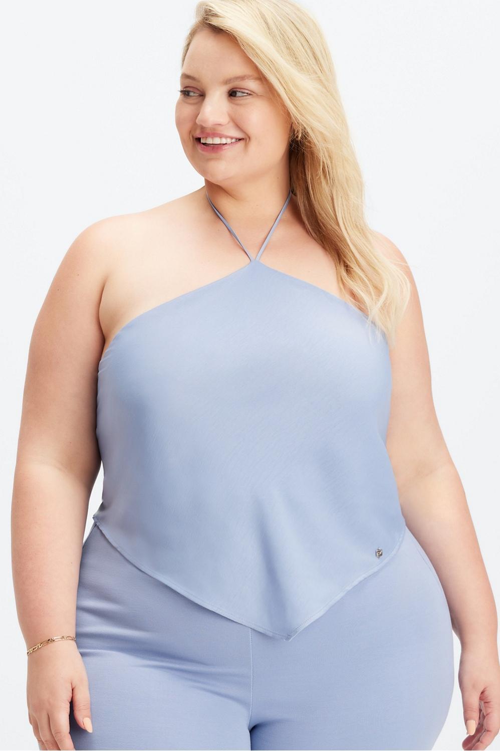 Fabletics Scarf Top Womens blue plus Size 2X Product Image