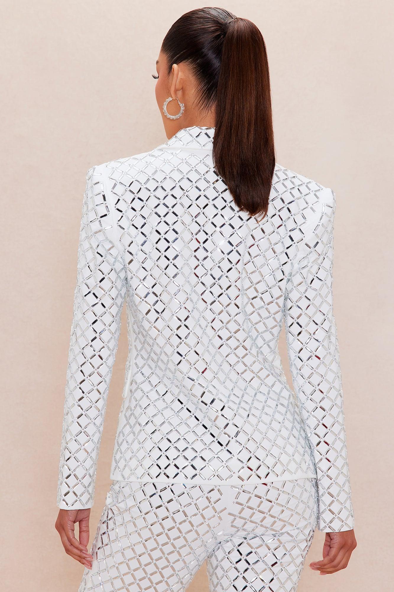 Koko Embellished Blazer - White Product Image