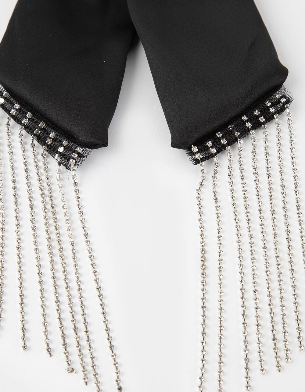 FULL TILT Oversized Rhinestone Bow Pin - BLACK Product Image