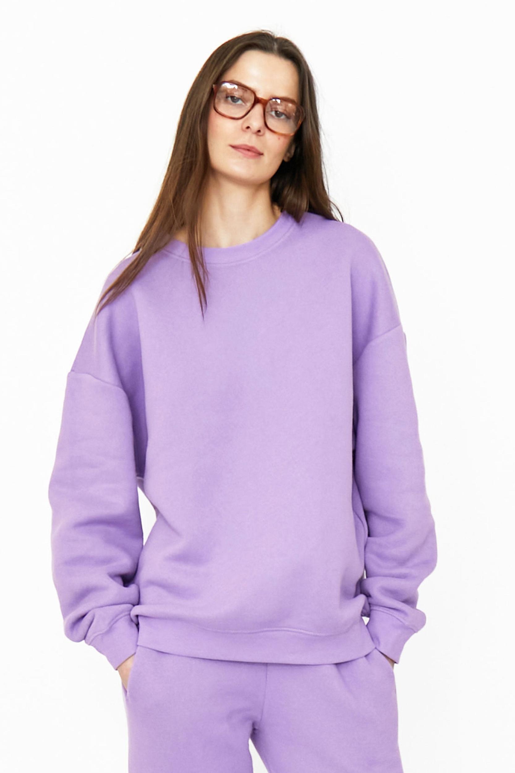 The Oversized Spongee Sweatshirt - Lilac Female Product Image