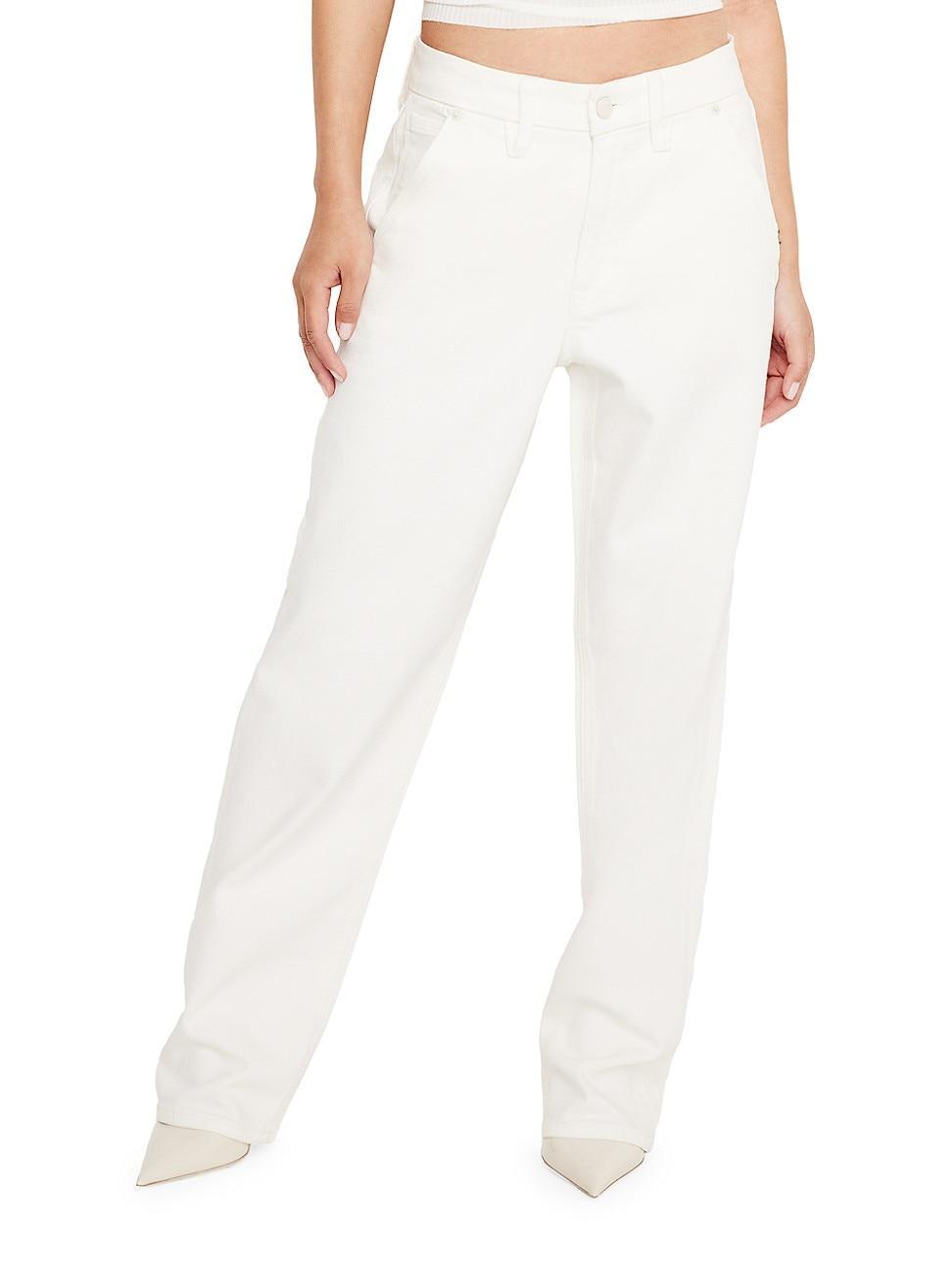 Womens Good 90s Carpenter Jeans | Cloud White, Size 30 Plus | Good American by Khlo Kardashian Product Image