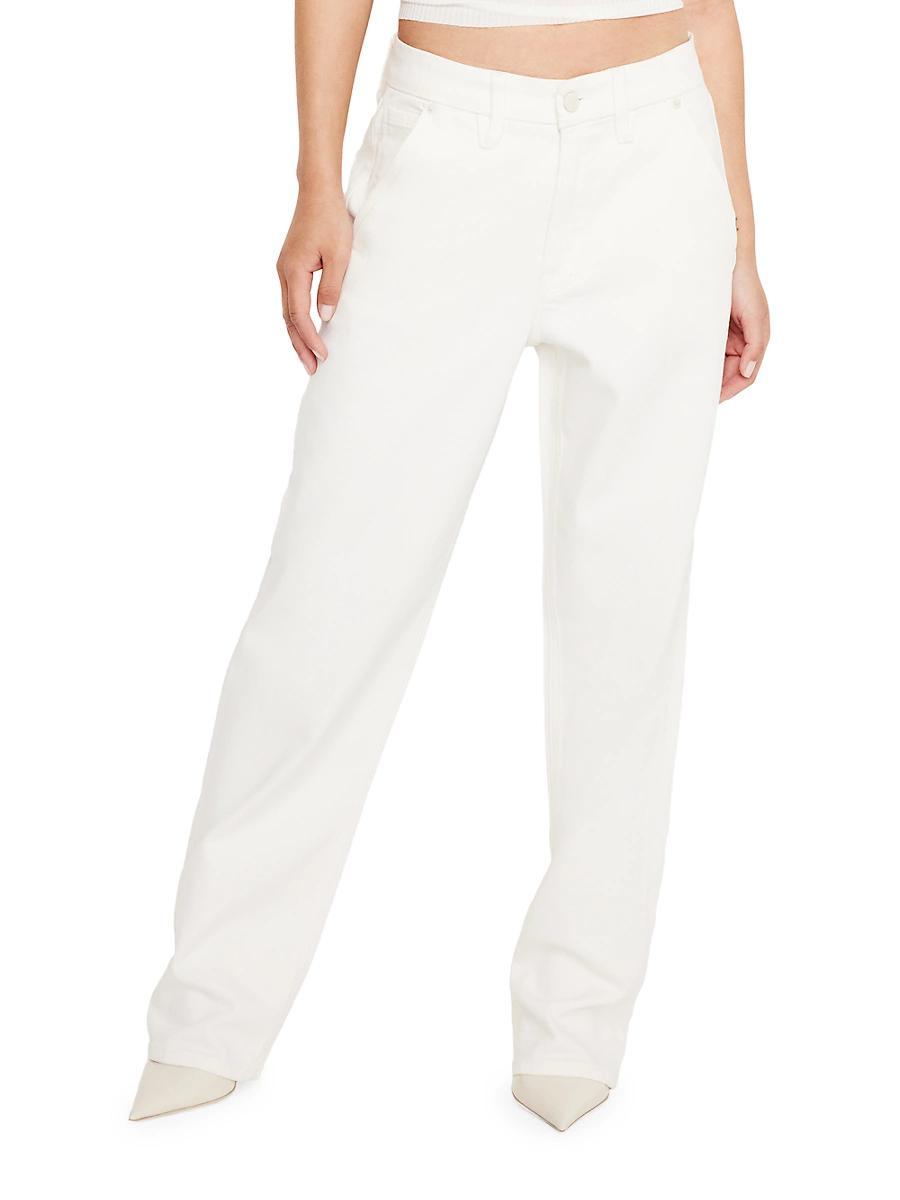Womens Good 90s Carpenter Jeans | Cloud White, Size 30 Plus | Good American by Khlo Kardashian Product Image